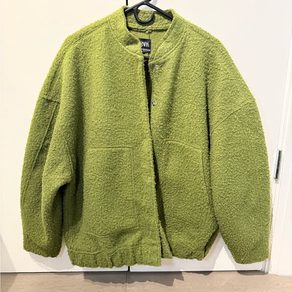 Zara Olive Green Wool Jacket